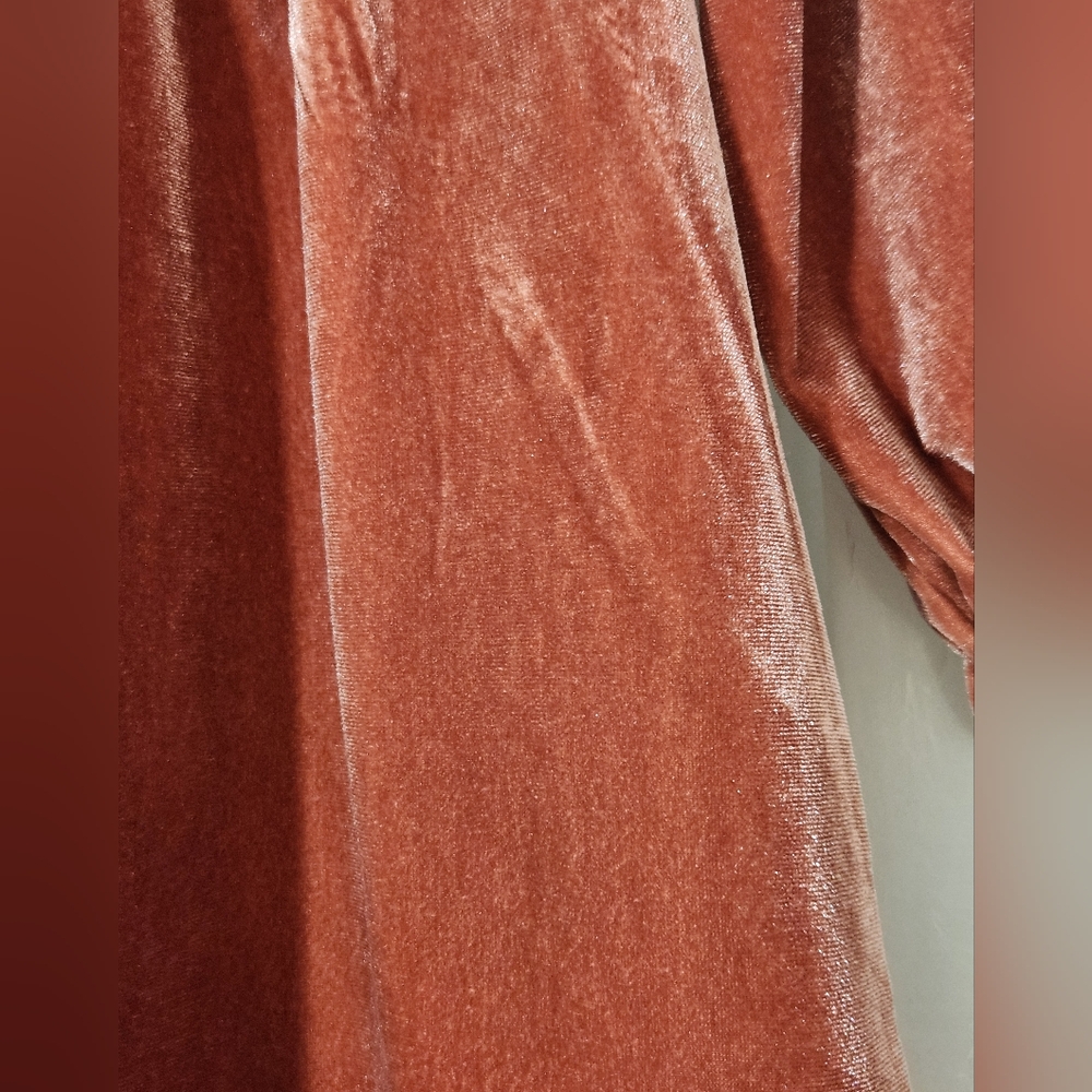 SHEIN Rust Velvet Girl's Long Sleeve  Dress, Size 2/3y, Pre-loved - Picture 3 of 3